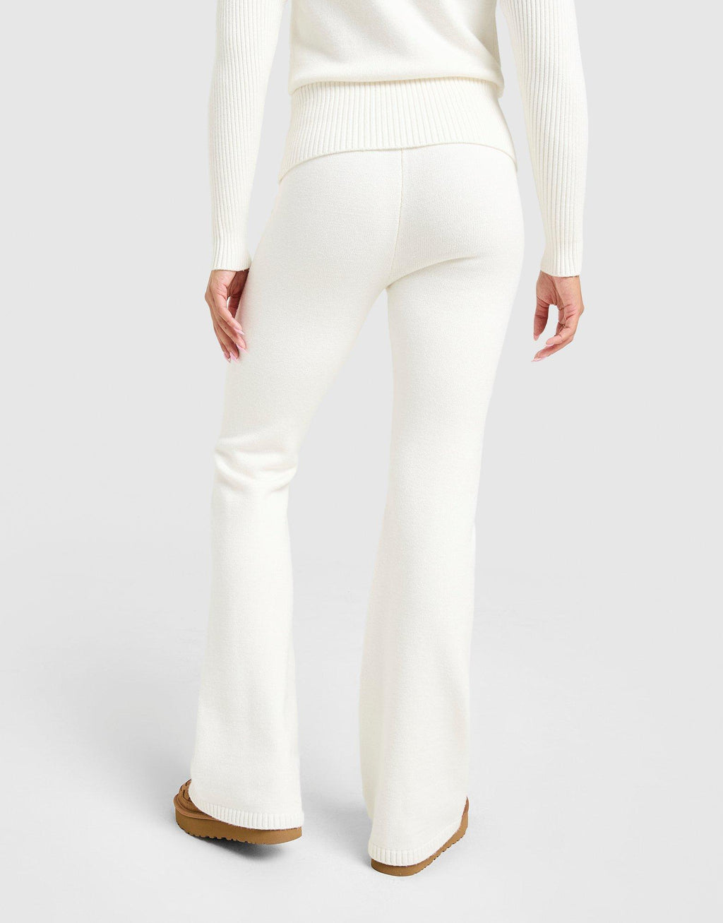 Knit Fold-Over Flare Pants