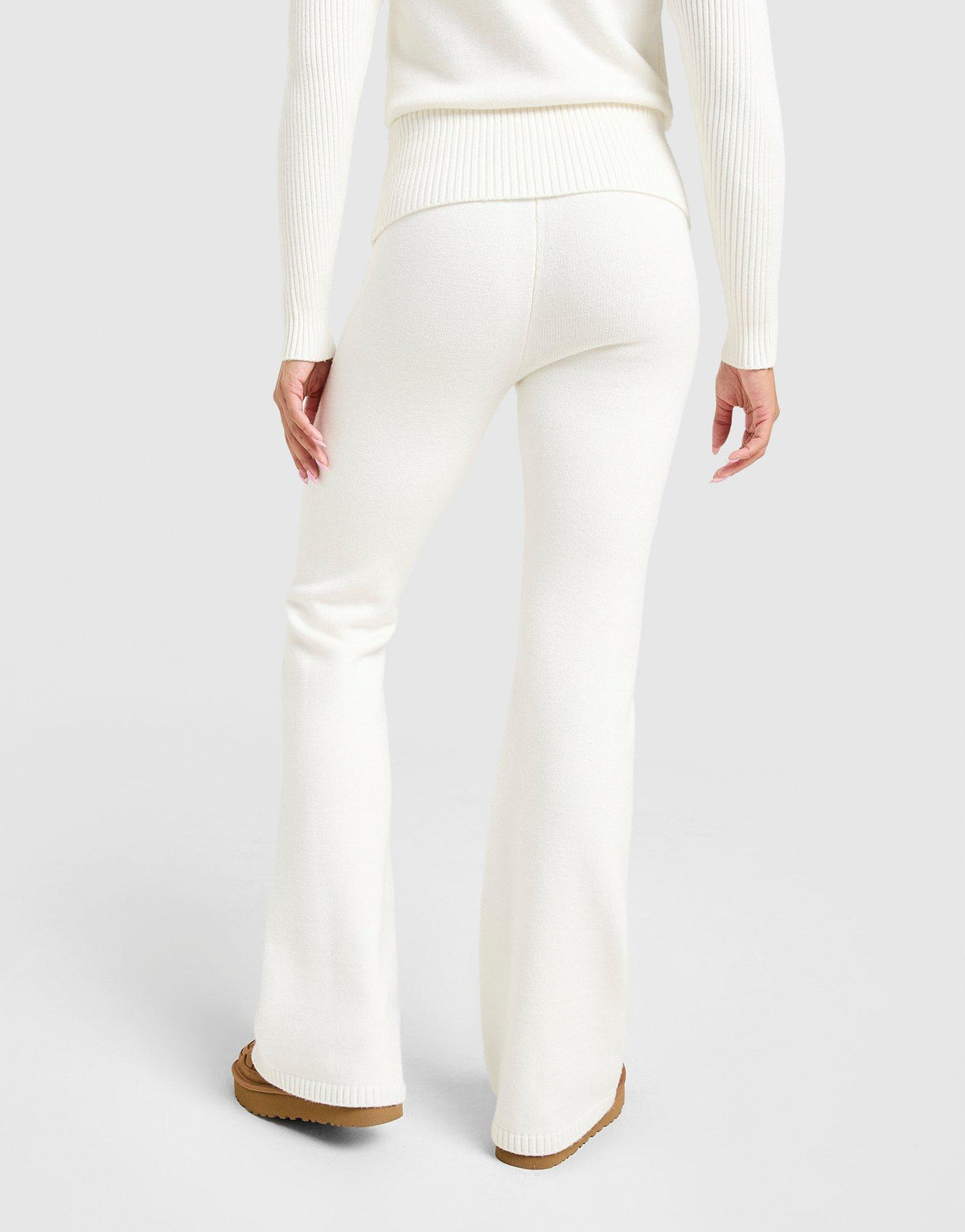 Knit Fold-Over Flare Pants