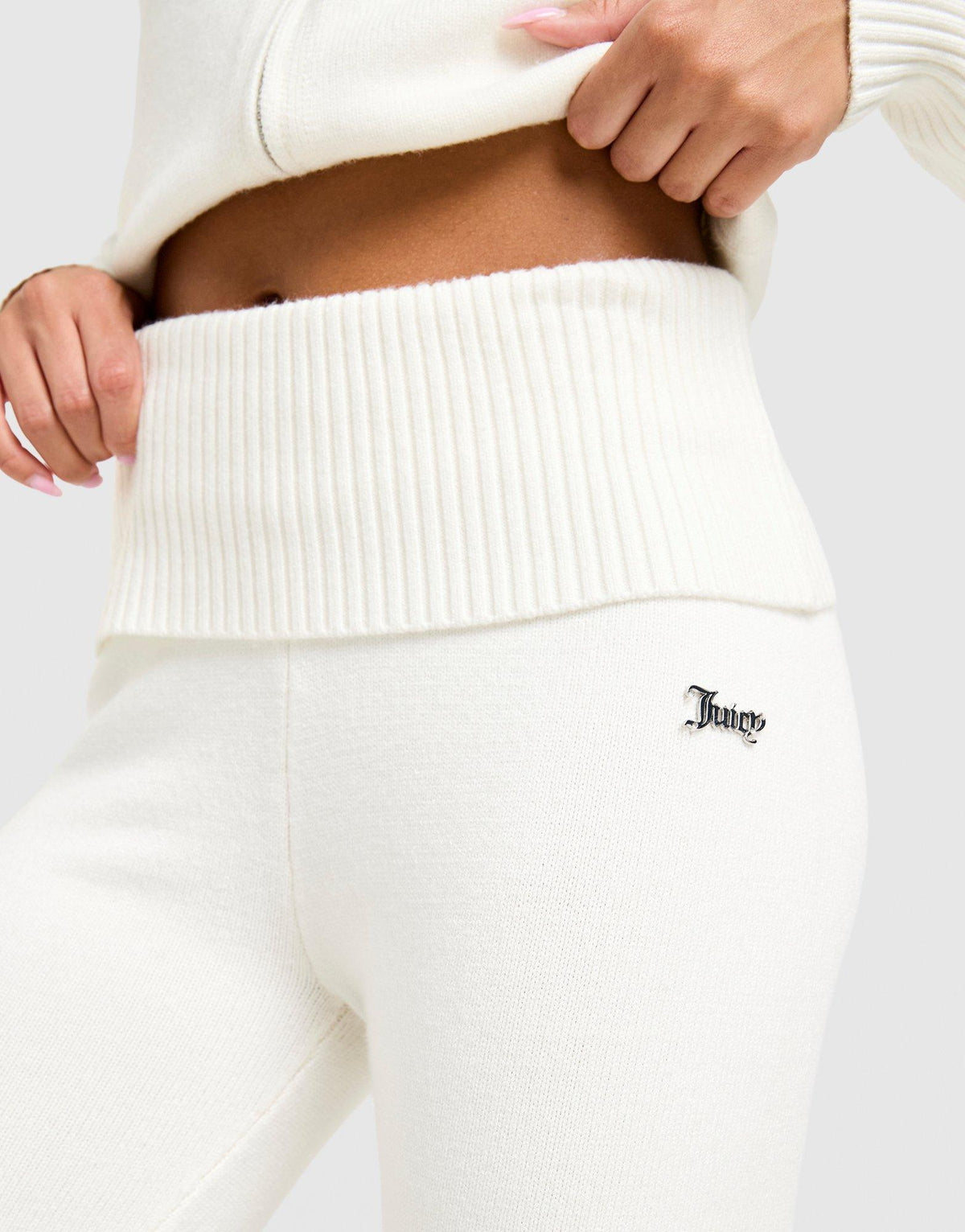 Knit Fold-Over Flare Pants