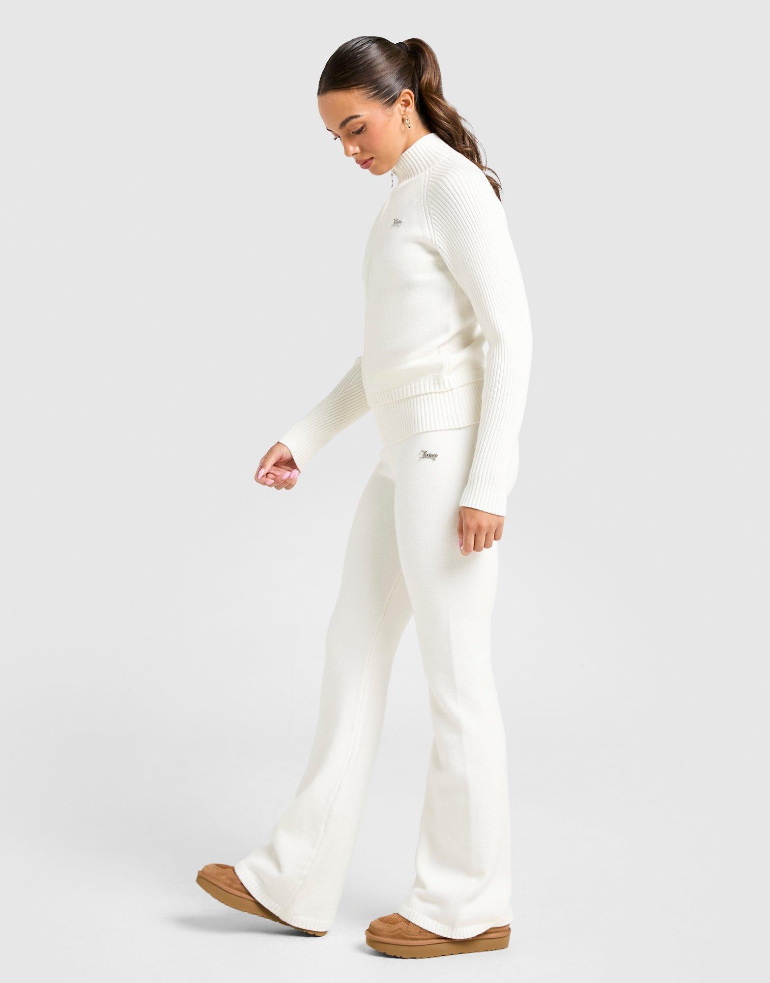 Knit Fold-Over Flare Pants