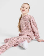 Girls' Ribbed Leopard Print Tracksuit Children