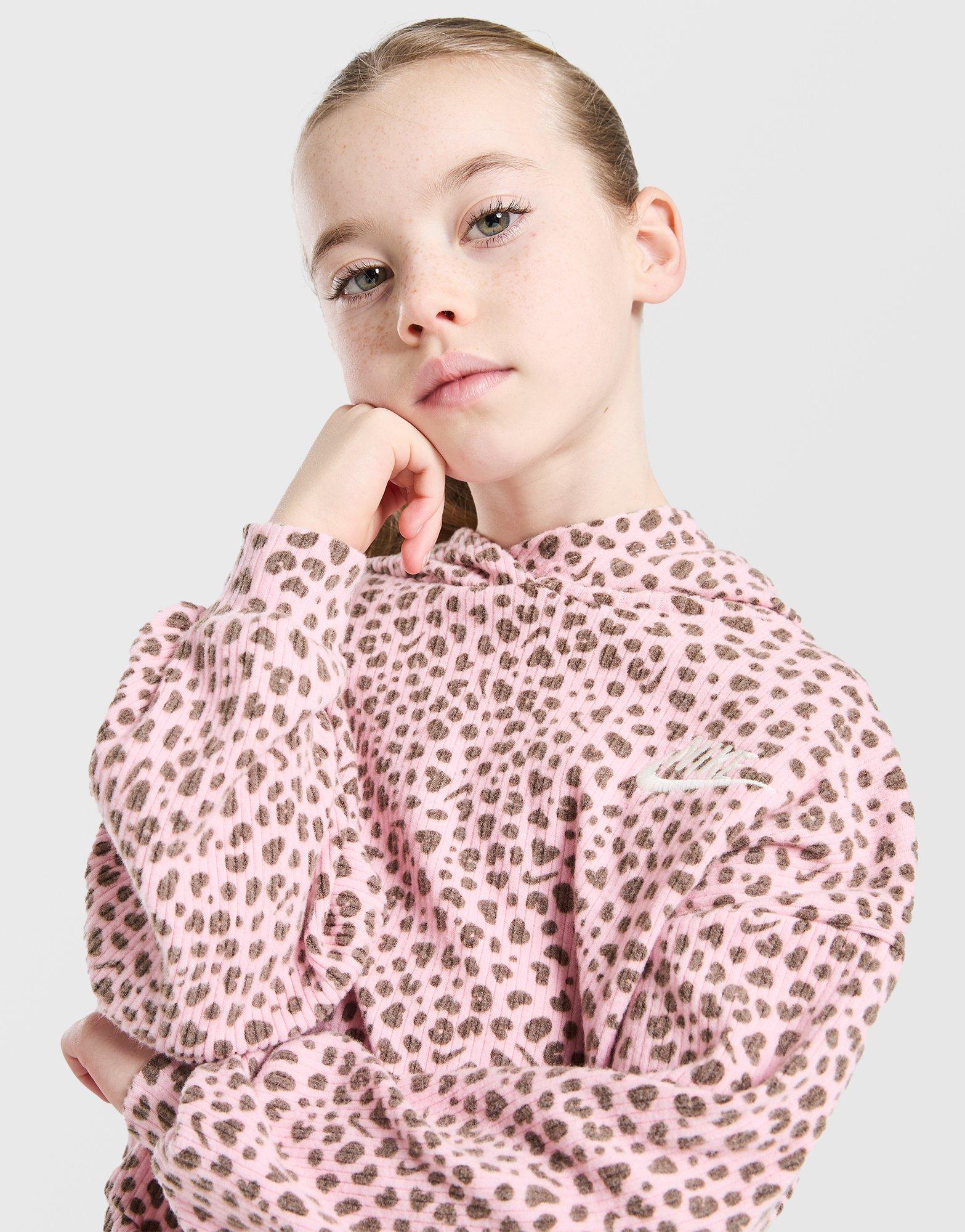Girls' Ribbed Leopard Print Tracksuit Children
