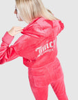 Velour Glitter Full Zip Tracksuit Junior's