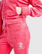 Velour Glitter Full Zip Tracksuit Junior's
