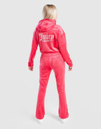 Velour Glitter Full Zip Tracksuit Junior's