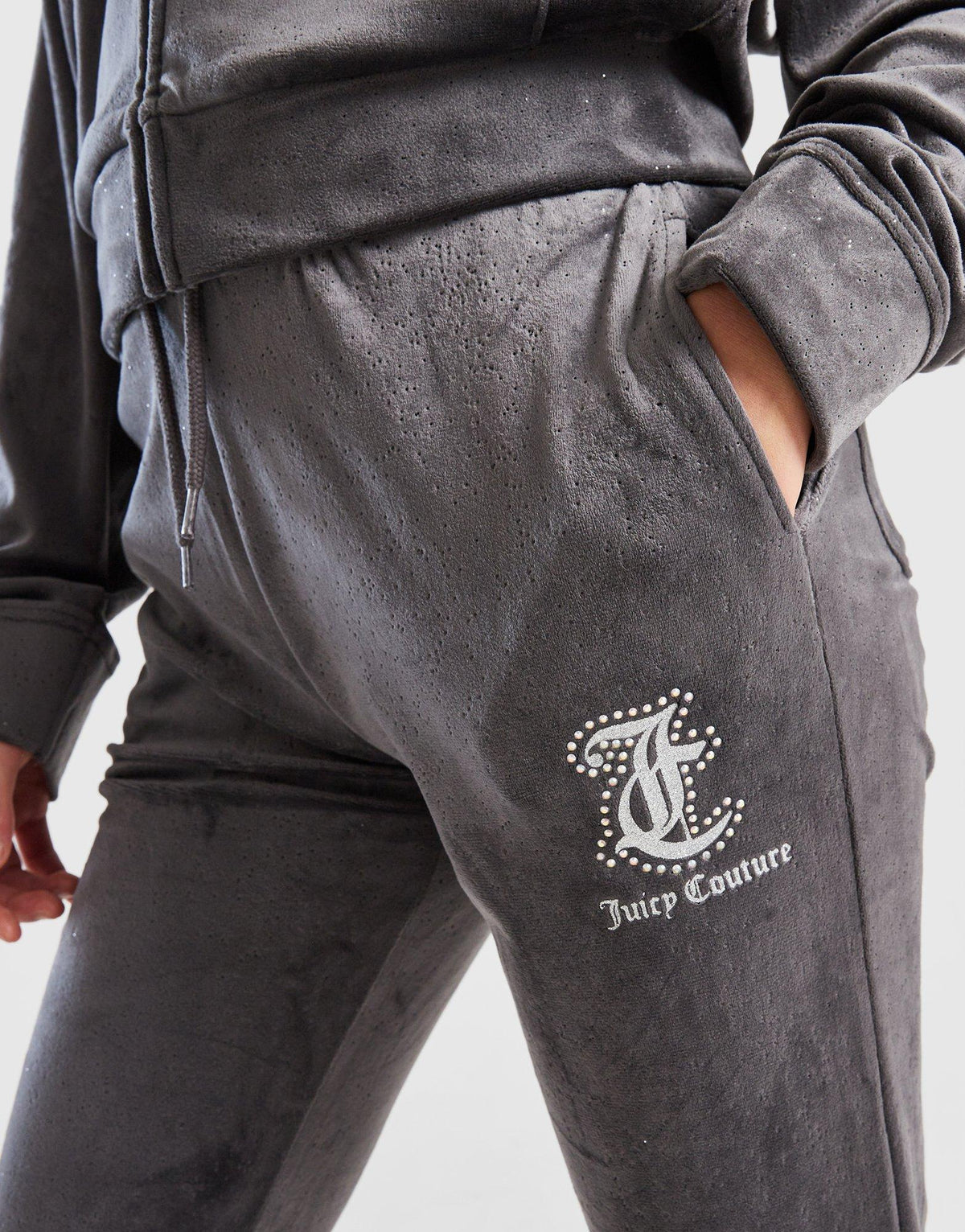 Velour Glitter Full Zip Tracksuit Children's