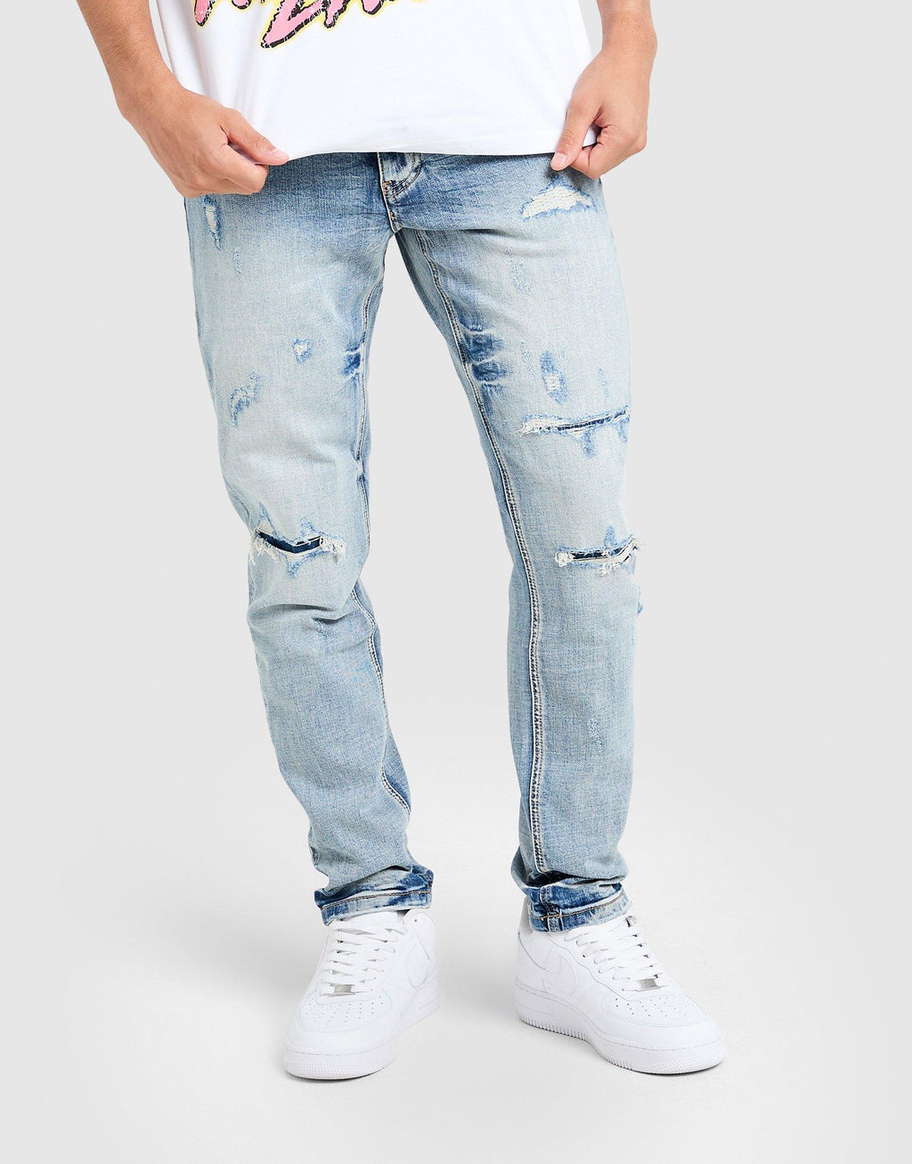 Omar Slim Ripped Jeans