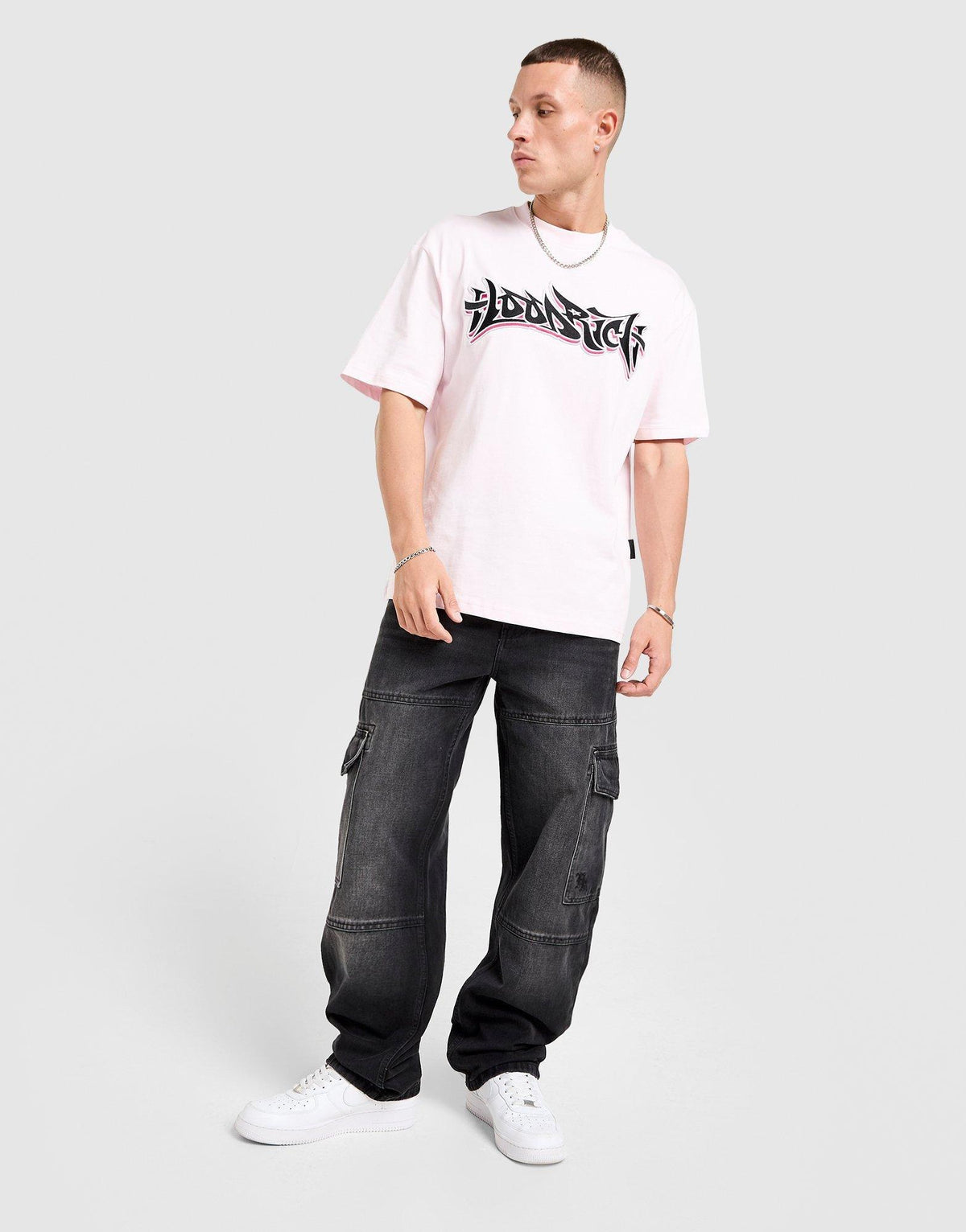 Script Cargo Denim Jeans