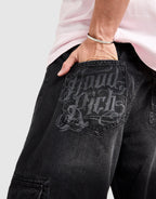 Script Cargo Denim Jeans