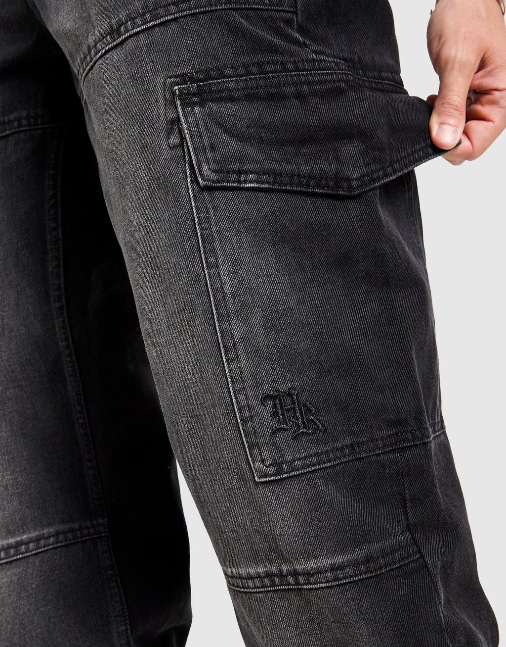 Script Cargo Denim Jeans