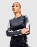Velour 3-Stripes Long Sleeve T-Shirt