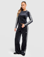 Velour 3-Stripes Long Sleeve T-Shirt
