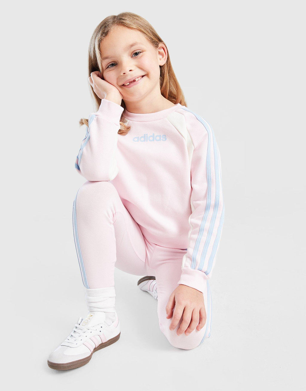 Girls' Colour Block Linear Crew Tracksuit Children