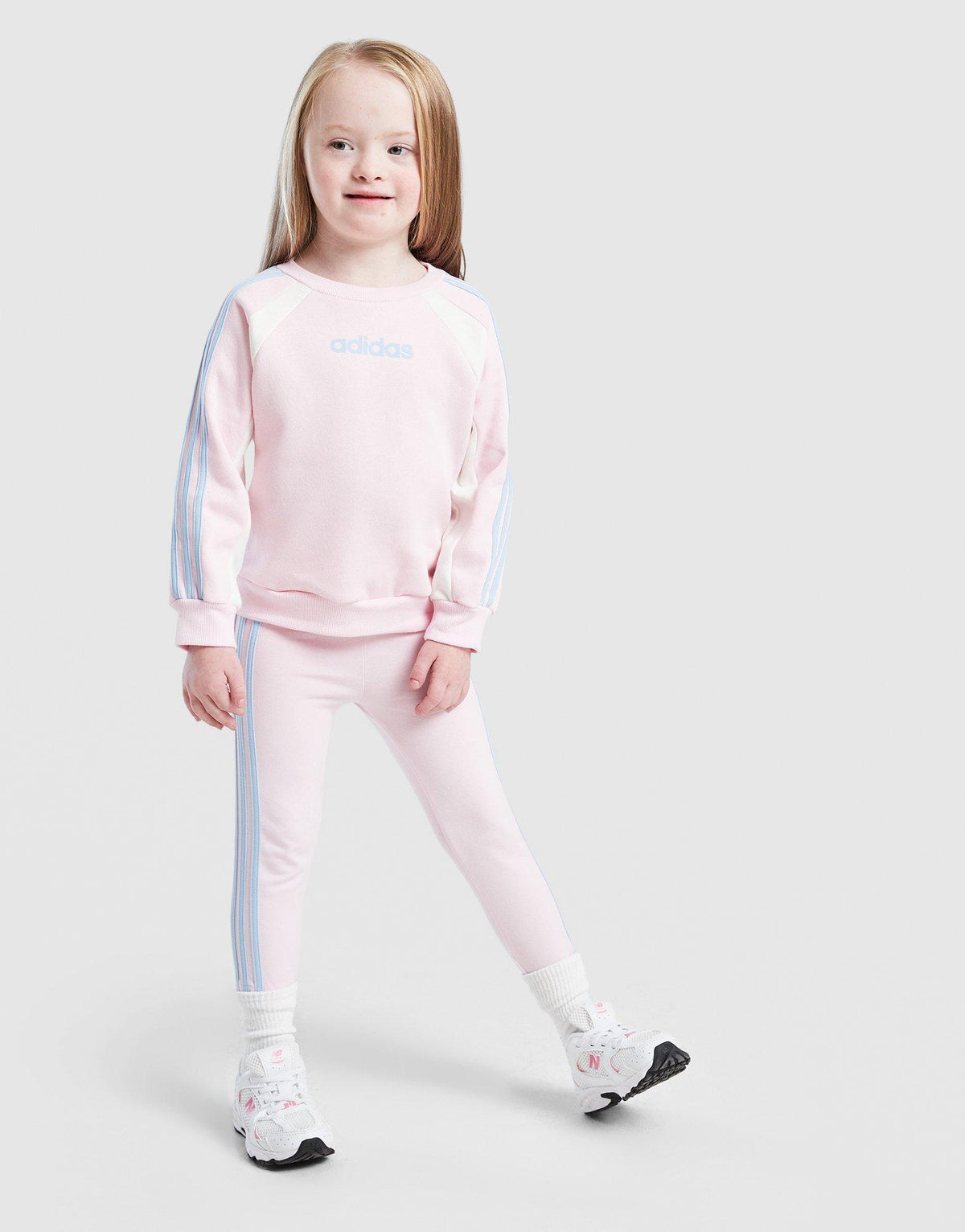 Girls' Colour Block Linear Crew Tracksuit Infant