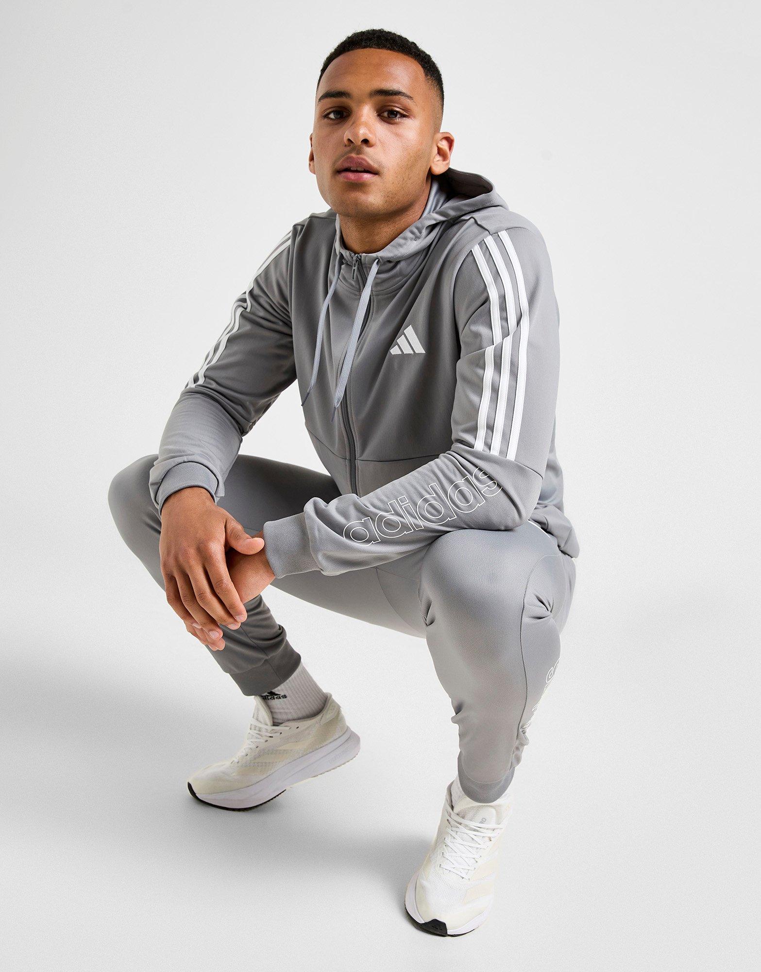 Poly 3-Stripes Linear Hoodie