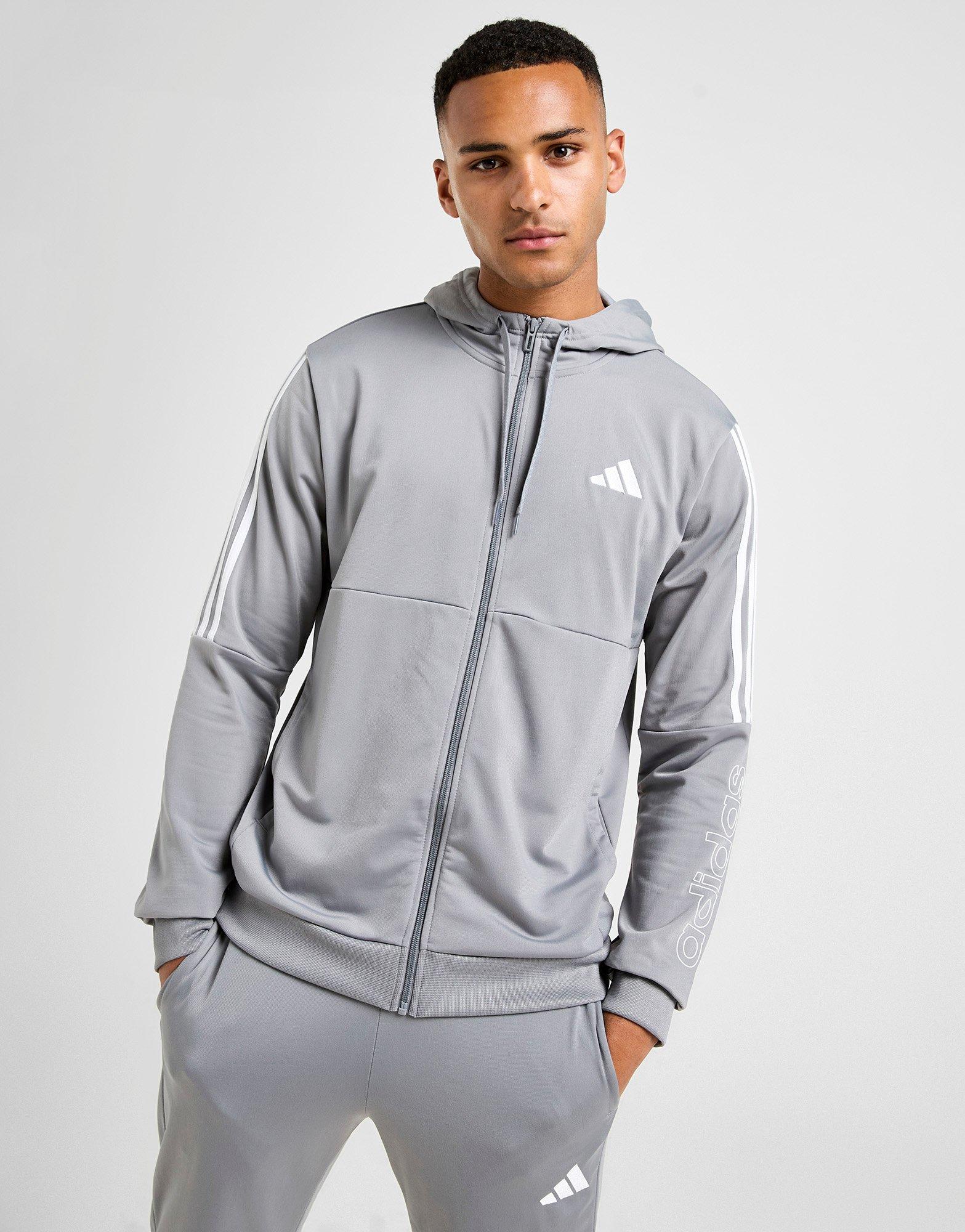 Poly 3-Stripes Linear Hoodie