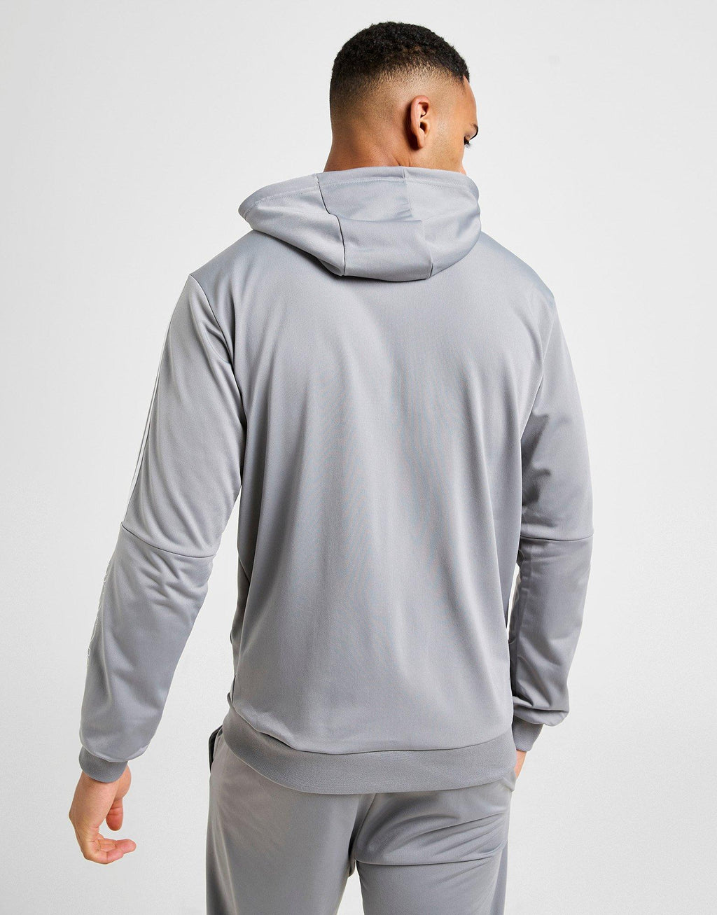 Poly 3-Stripes Linear Hoodie