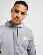Poly 3-Stripes Linear Hoodie