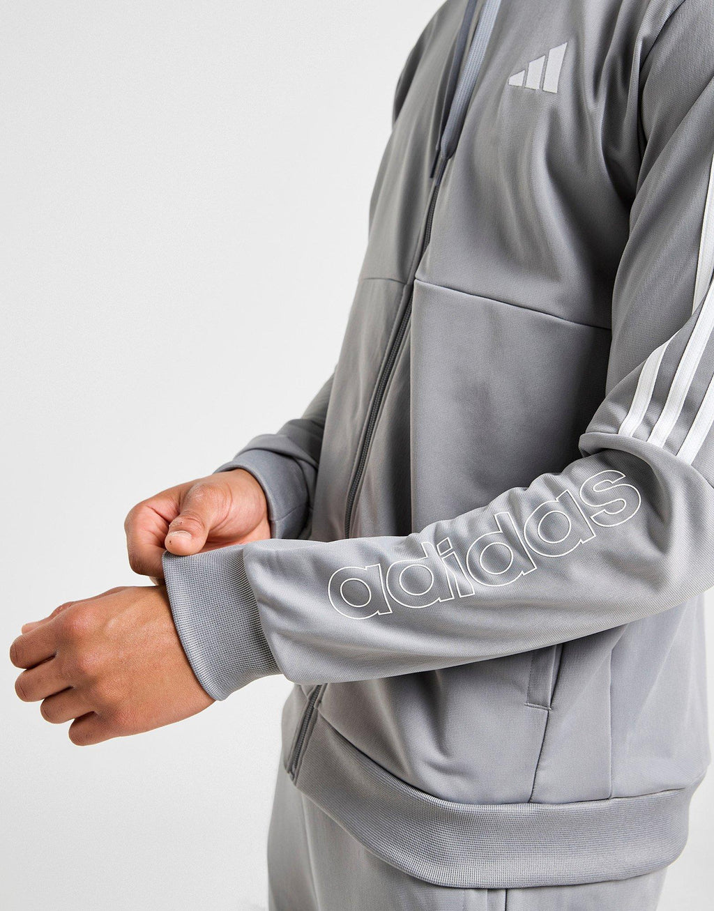 Poly 3-Stripes Linear Hoodie