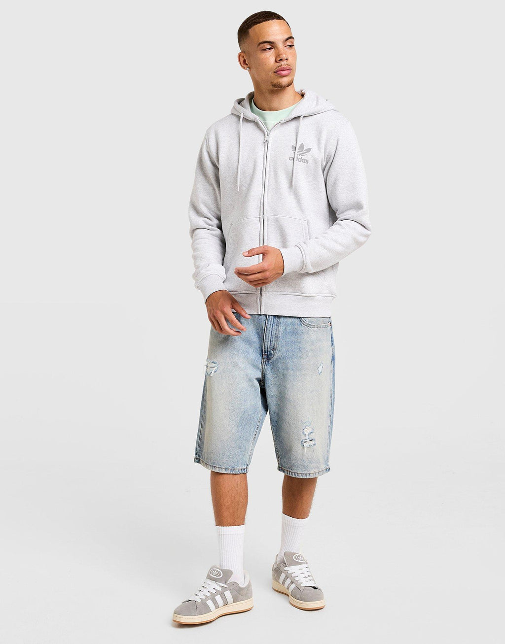 Trefoil Logo Full Zip Hoodie