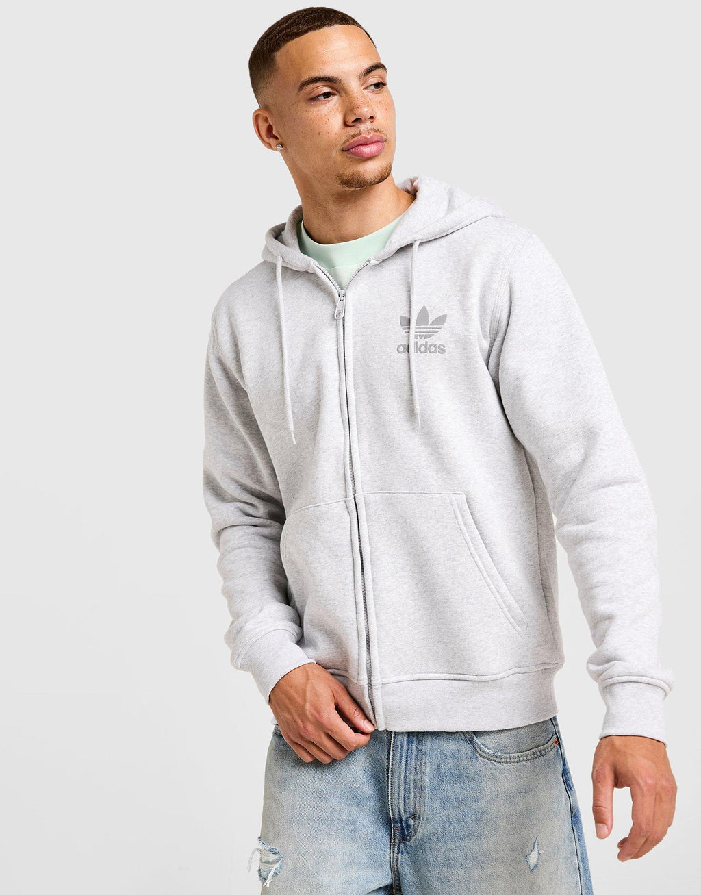 Trefoil Logo Full Zip Hoodie