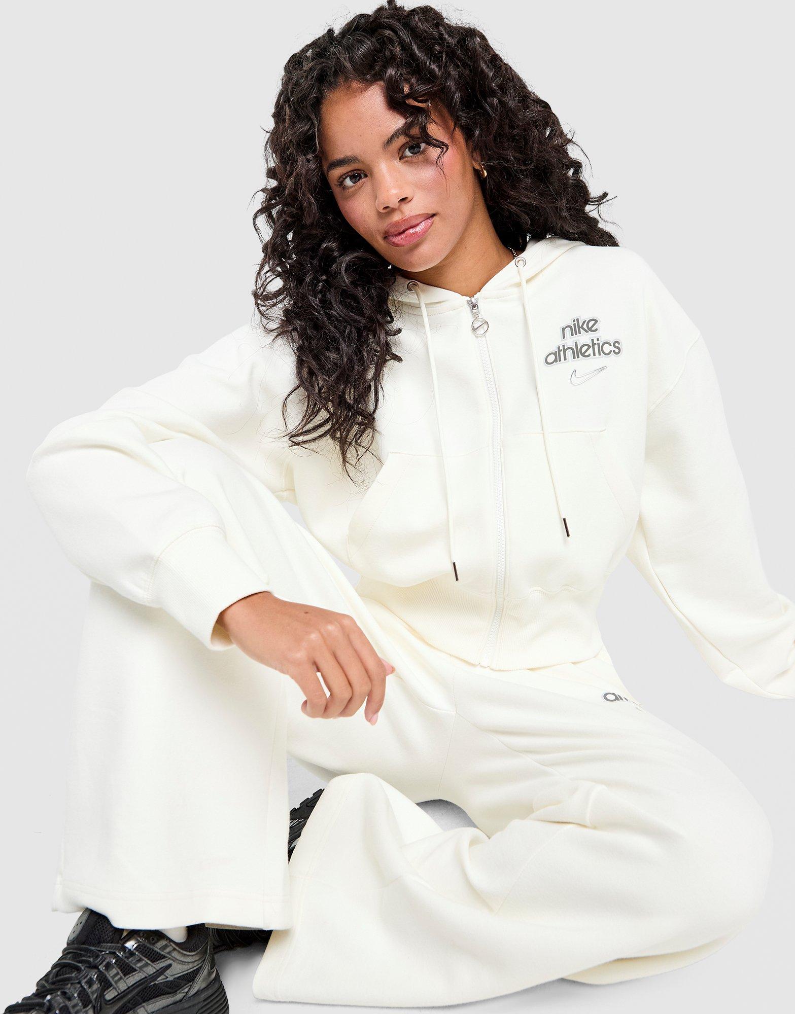 Graphic Swoosh Crop Full Zip Hoodie