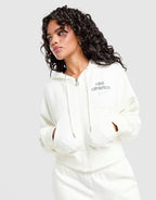 Graphic Swoosh Crop Full Zip Hoodie