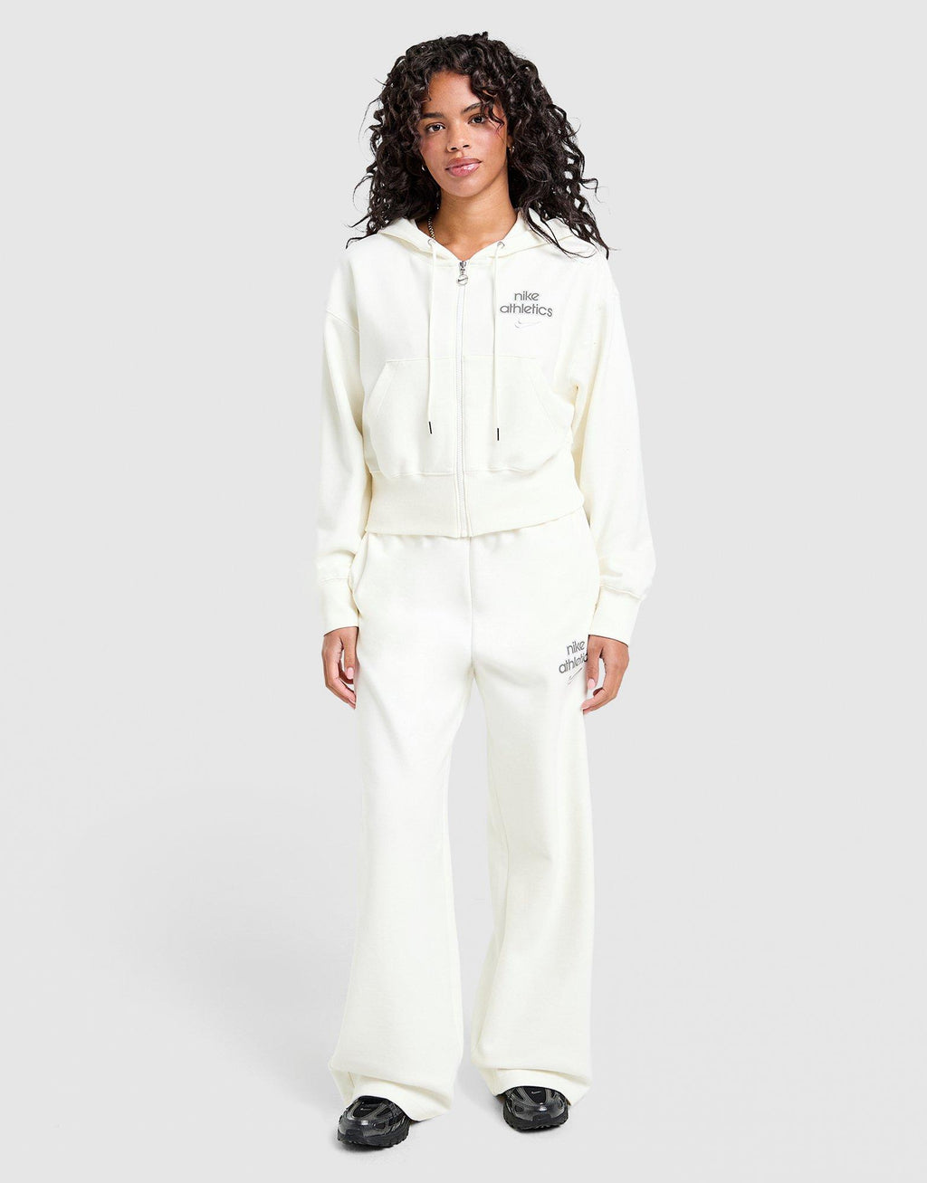 Graphic Swoosh Crop Full Zip Hoodie