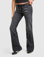 Cross Lace Up Denim Jeans