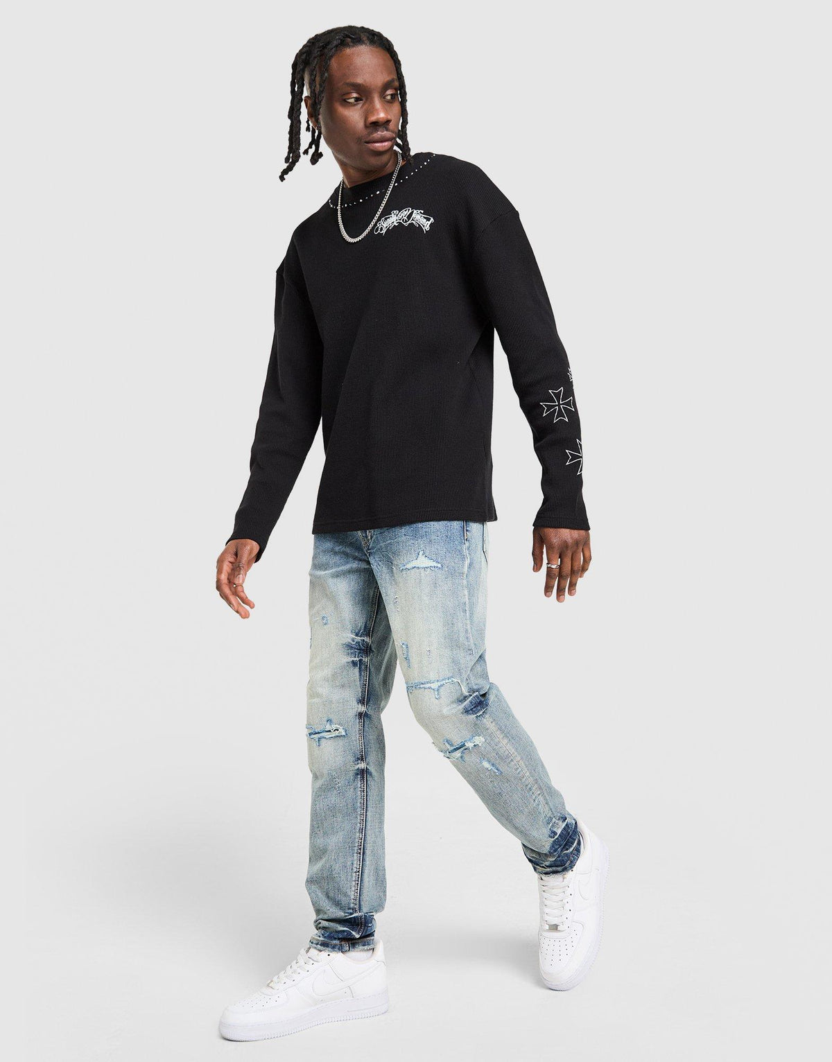 Omar Slim Ripped Jeans