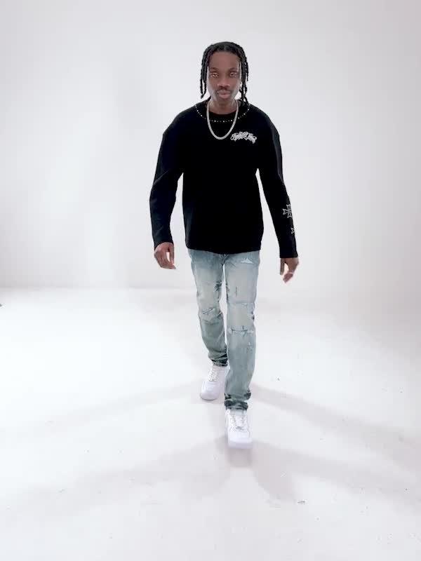 Omar Slim Ripped Jeans