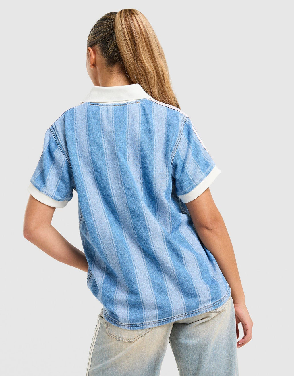 3-Stripes Denim Football T-Shirt