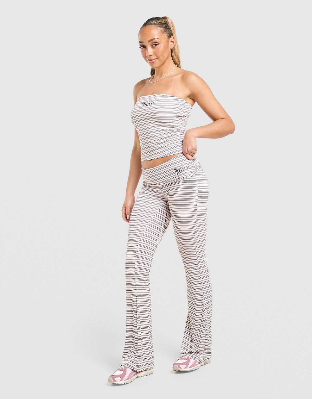 Stripe Logo Flare Joggers