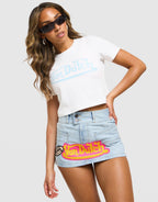 Badge Denim Skirt