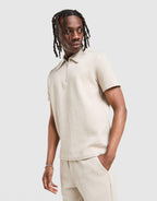 Textured Zip Polo Shirt