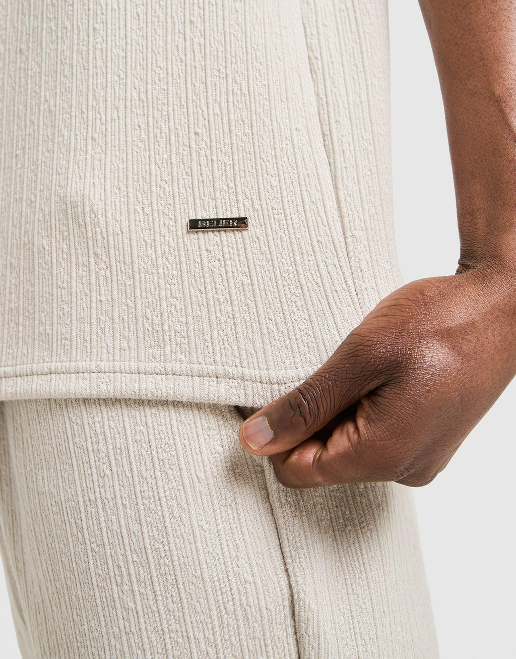 Textured Zip Polo Shirt