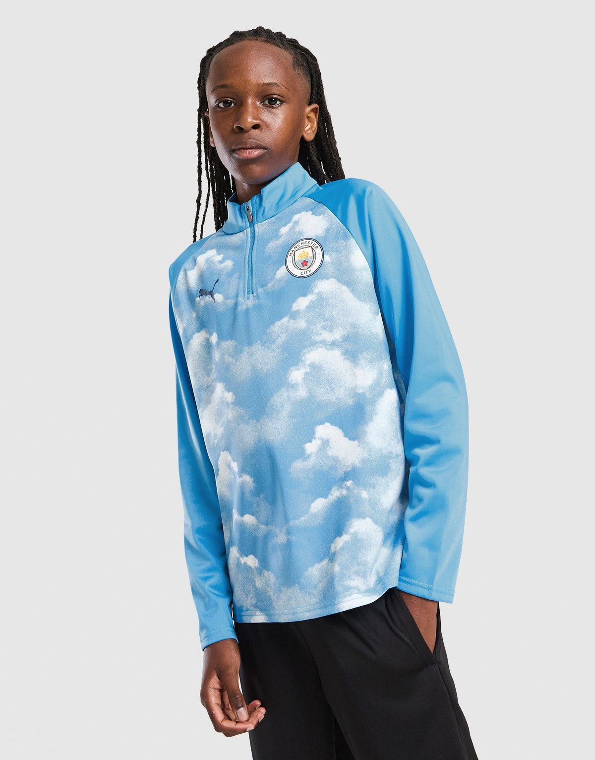 Manchester City FC Warm Up 1/4 Zip Top Junior