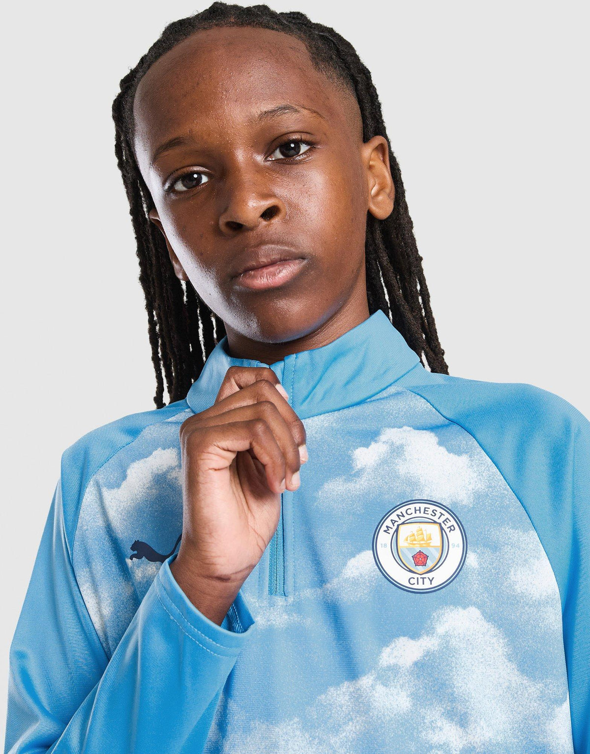 Manchester City FC Warm Up 1/4 Zip Top Junior