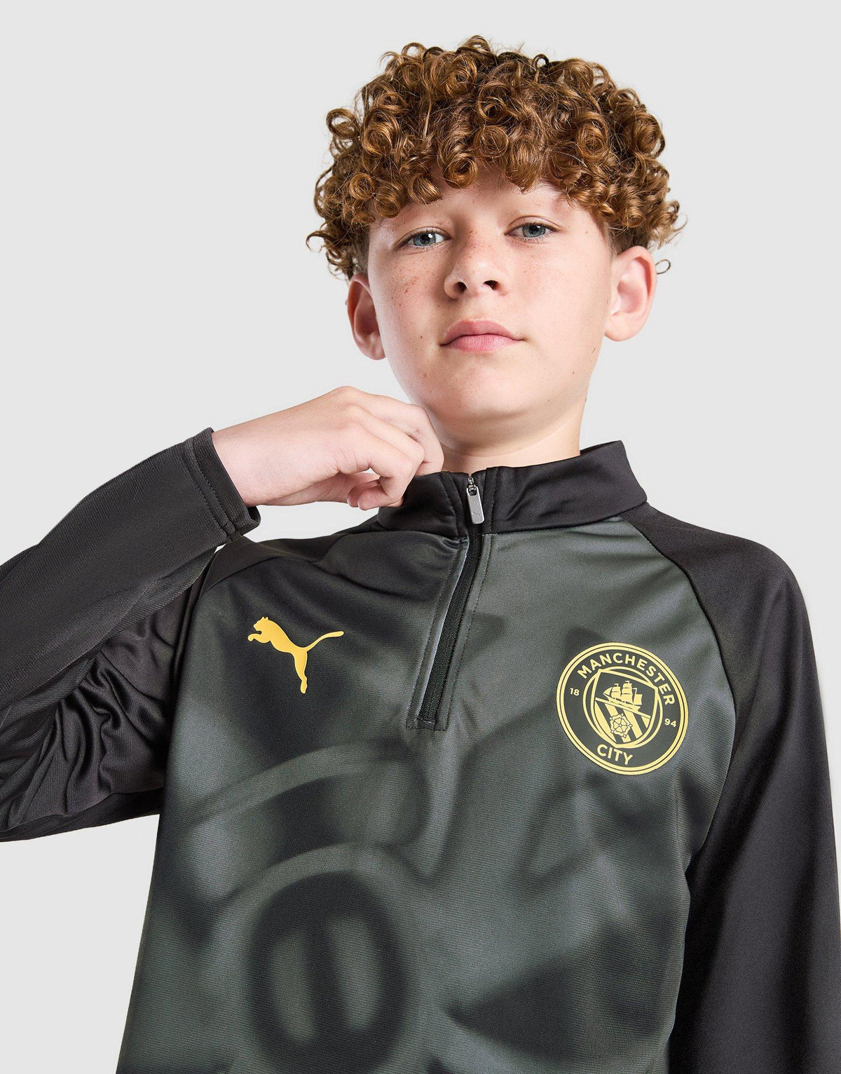 Manchester City FC Warm Up 1/4 Zip Top Junior