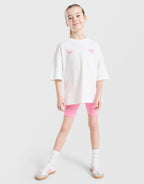 Girls' Heart Print T-Shirt/Shorts Set Children