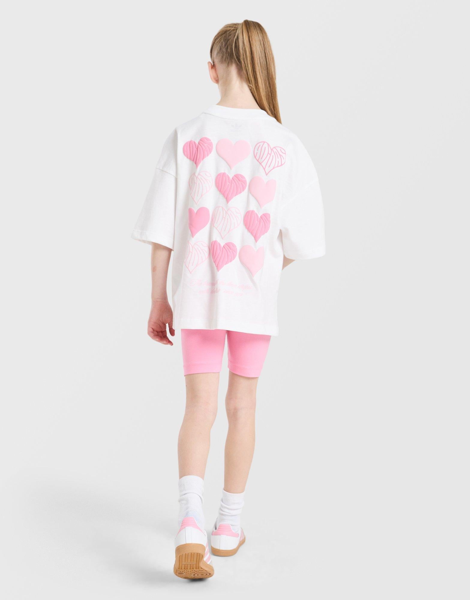 Girls' Heart Print T-Shirt/Shorts Set Children
