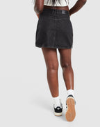 Denim 3-Stripes Mini Skirt