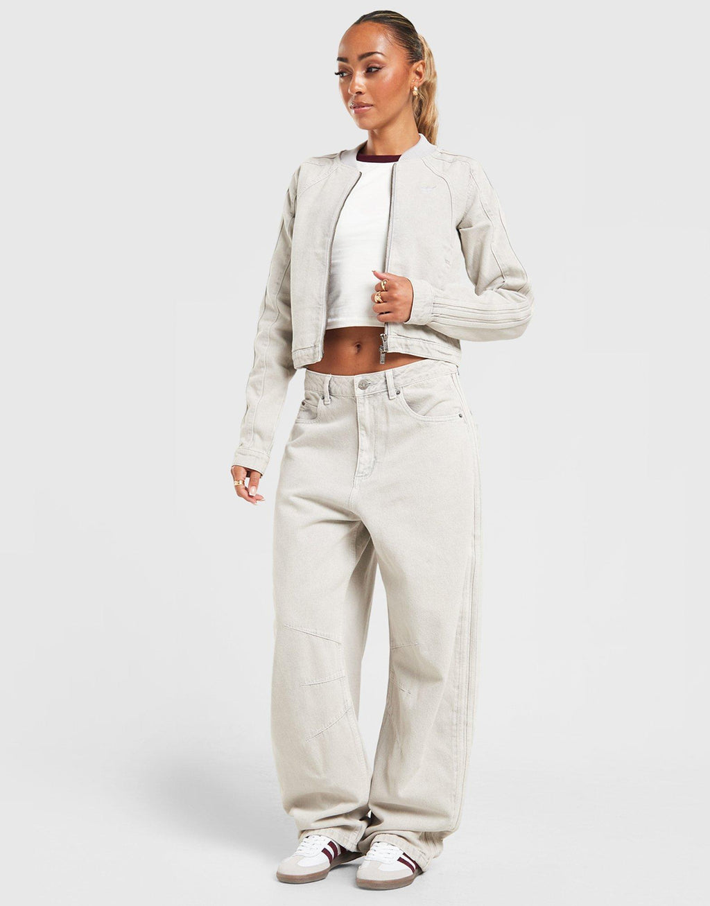 Denim Slim Track Top