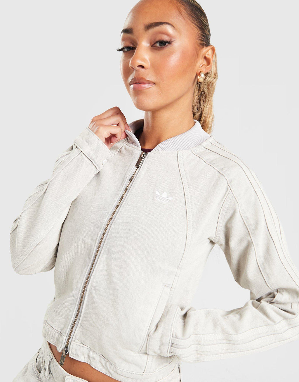Denim Slim Track Top