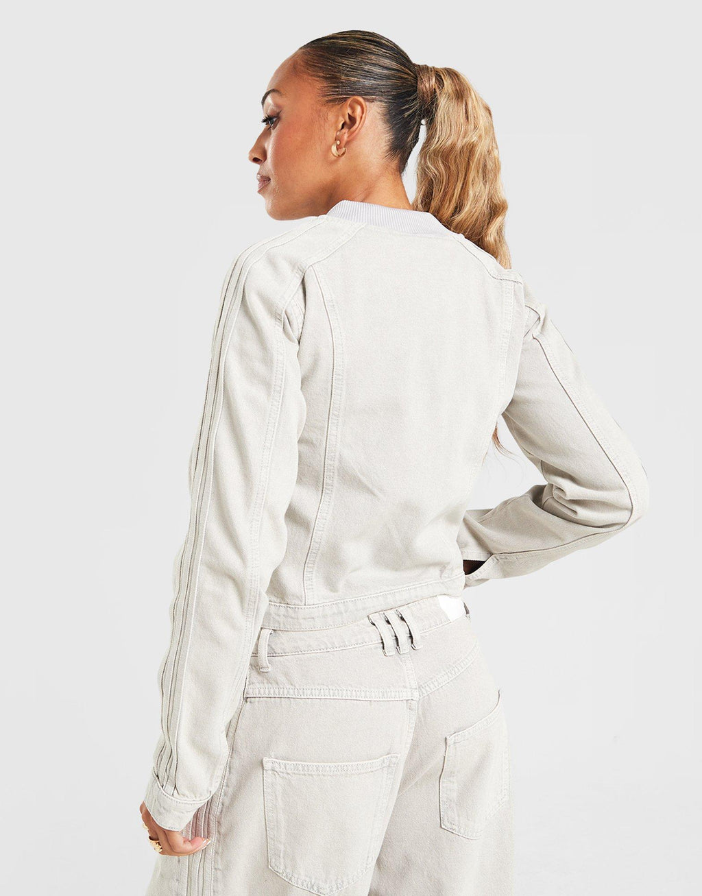 Denim Slim Track Top