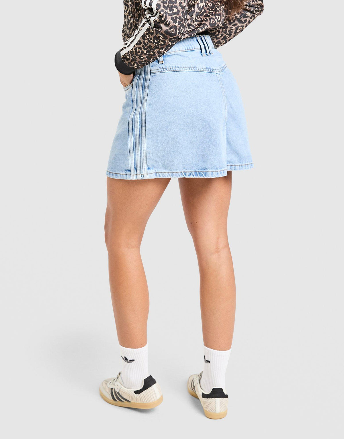 Denim 3-Stripes Mini Skirt