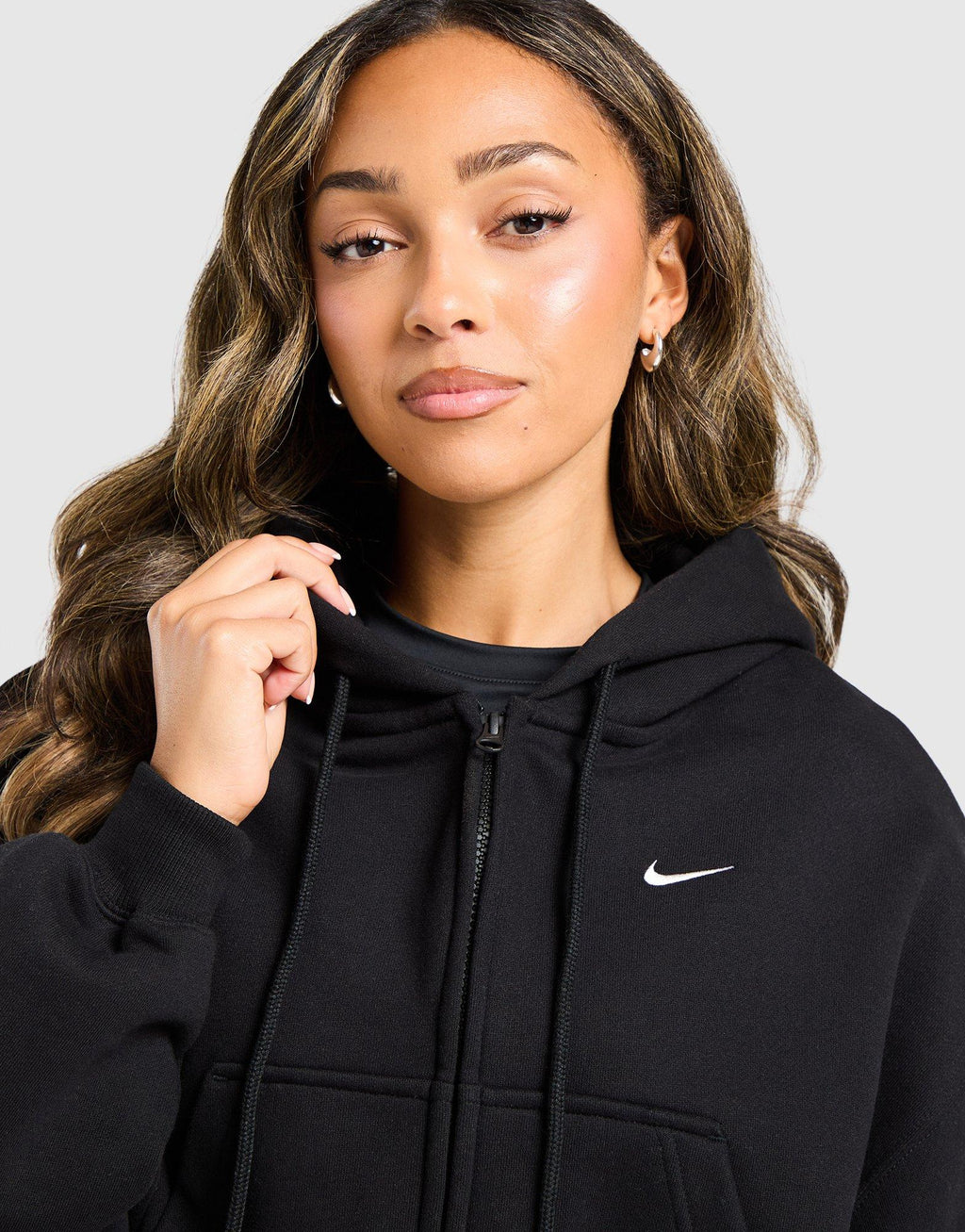 Studio Fleece Cropped Full Zip Hoodie