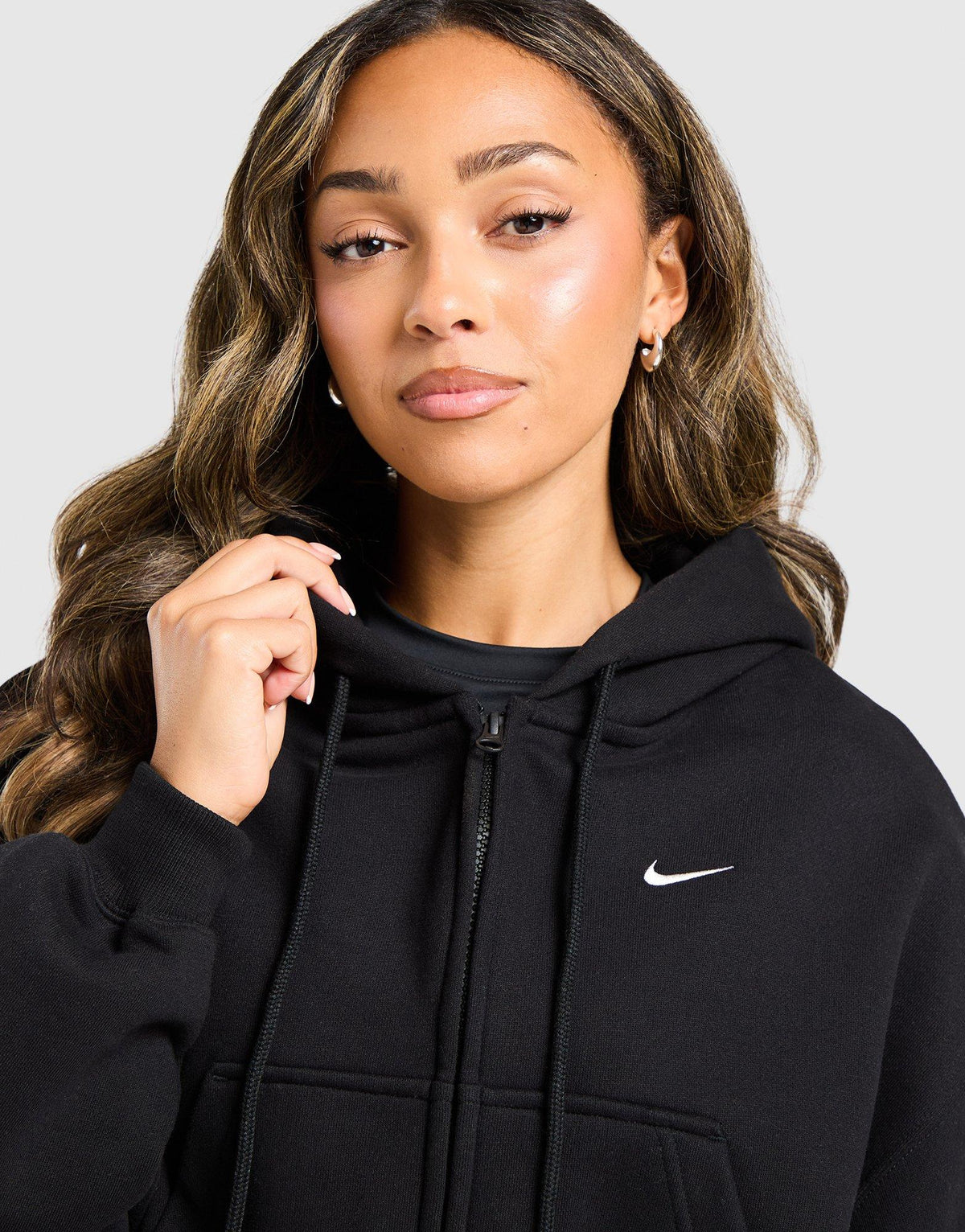 Studio Fleece Cropped Full Zip Hoodie