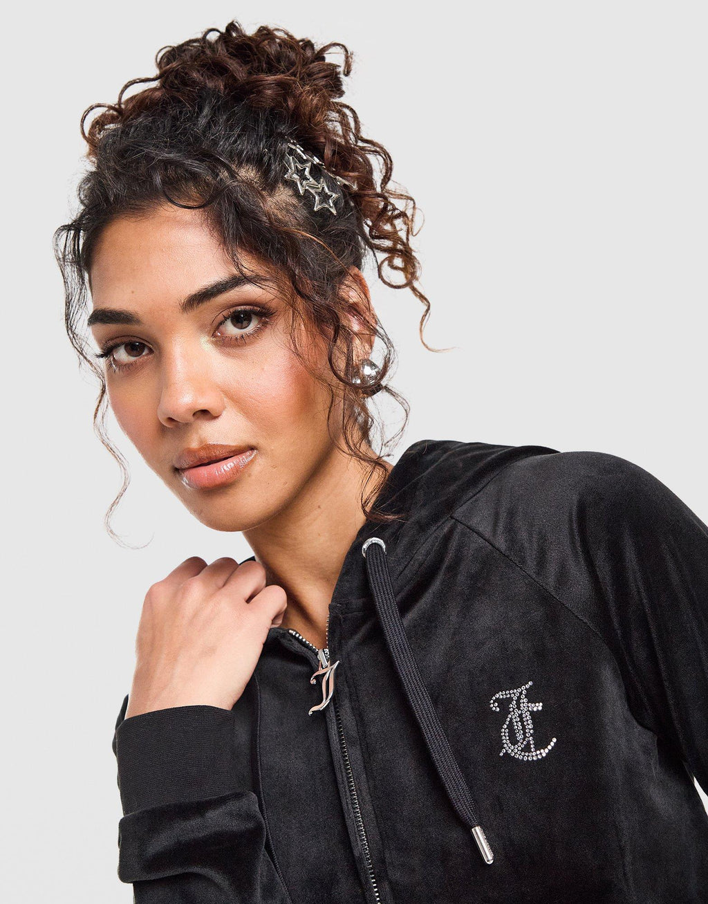 Diamante JC Logo Full Zip Hoodie