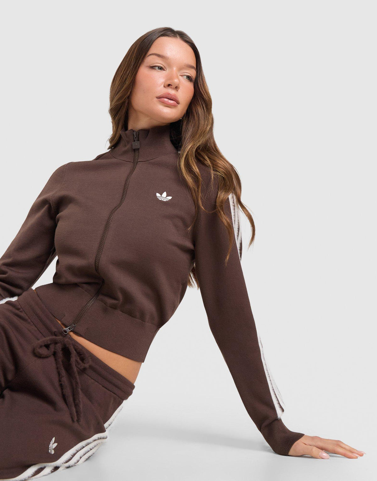 Fluffy 3-Stripes Knit Track Top